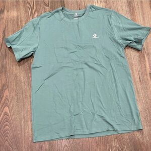 NWOT Converse Go-To Embroidered Star Chevron Standard-Fit T-Shirt Green Size L